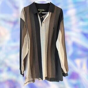 Knights of Round Table 90s Vintage LoLife Brown XL Long Sleeve Polo Ralph Lauren